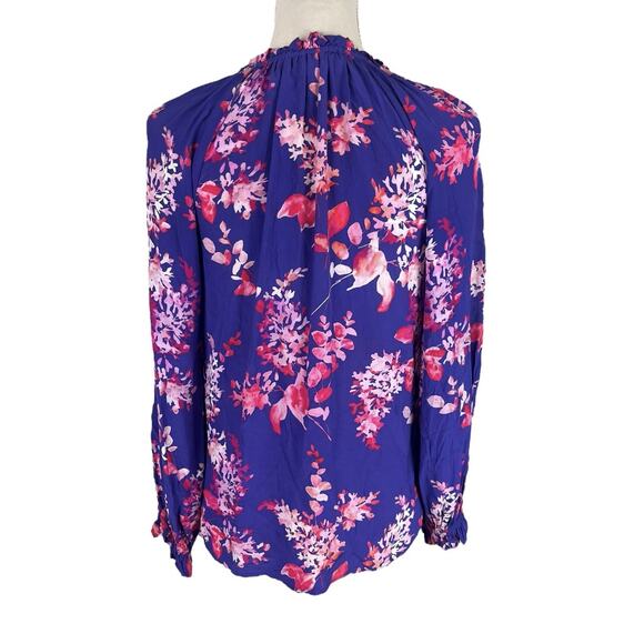 Anthropologie Caballero Vibrant Fields Blouse Elastic Button Loop Top Size XS - Picture 4 of 7